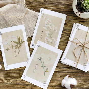 

30pcs Cherry blossoms in Chinese painting as Scrapbooking party invitation DIY gift card message card postcard greeting card