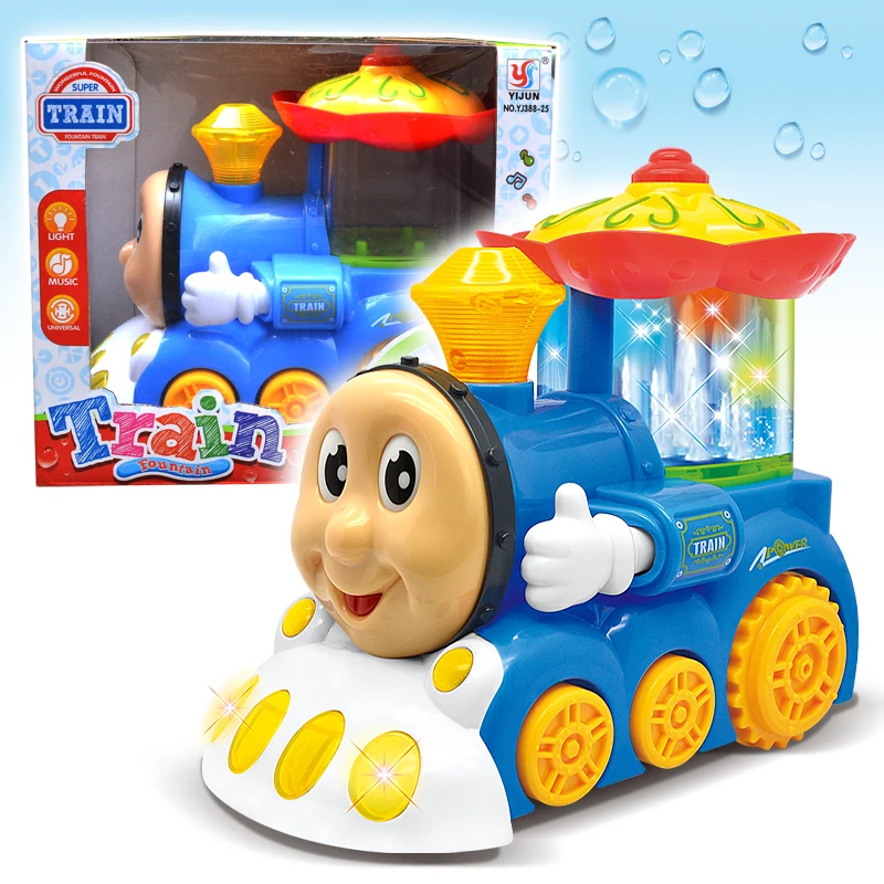 Electric Fountain Train Toys - Light-Up and Musical with Movable Eyes and Mouth image 2