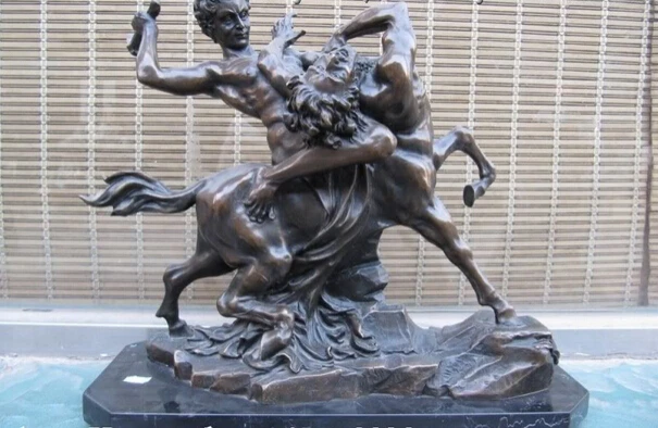 

150401 S0964 MYTHOLOGY HALF MAN HALF BEAST STRUGGLING BRONZE STATUE