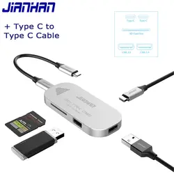 JianHan 5 в 1 USB C концентратор Тип C концентратор SD/Micro SD кардридер type-C на USB 3,0 USB-C зарядное устройство PD для MacBook Pro Высокое качество