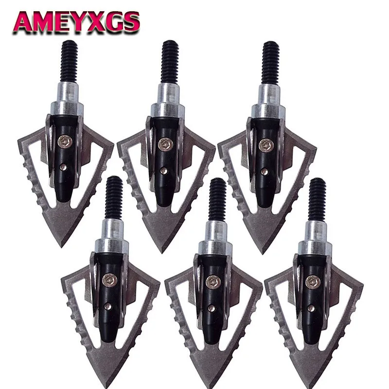 

6/12Pcs 100 Grain Archery Fixed Blades Broadheads Sharp Arrowheads Arrow Point Tips Arrow Outdoor Hunting Shooting Accessories