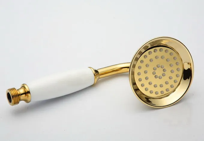Роскошный полированный золотой цвет латунь двойные крестообразные ручки рычаги для ванной круглые осадков смеситель для душа набор струйный смеситель для ванны нажмите mgf391
