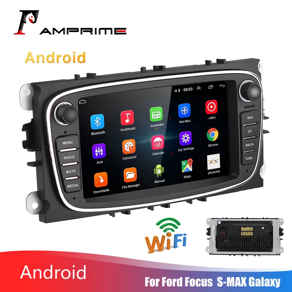 Автомобильный мультимедийный плеер AMPrime автомагнитола на Android с 7 &quotэкраном GPS Wi Fi