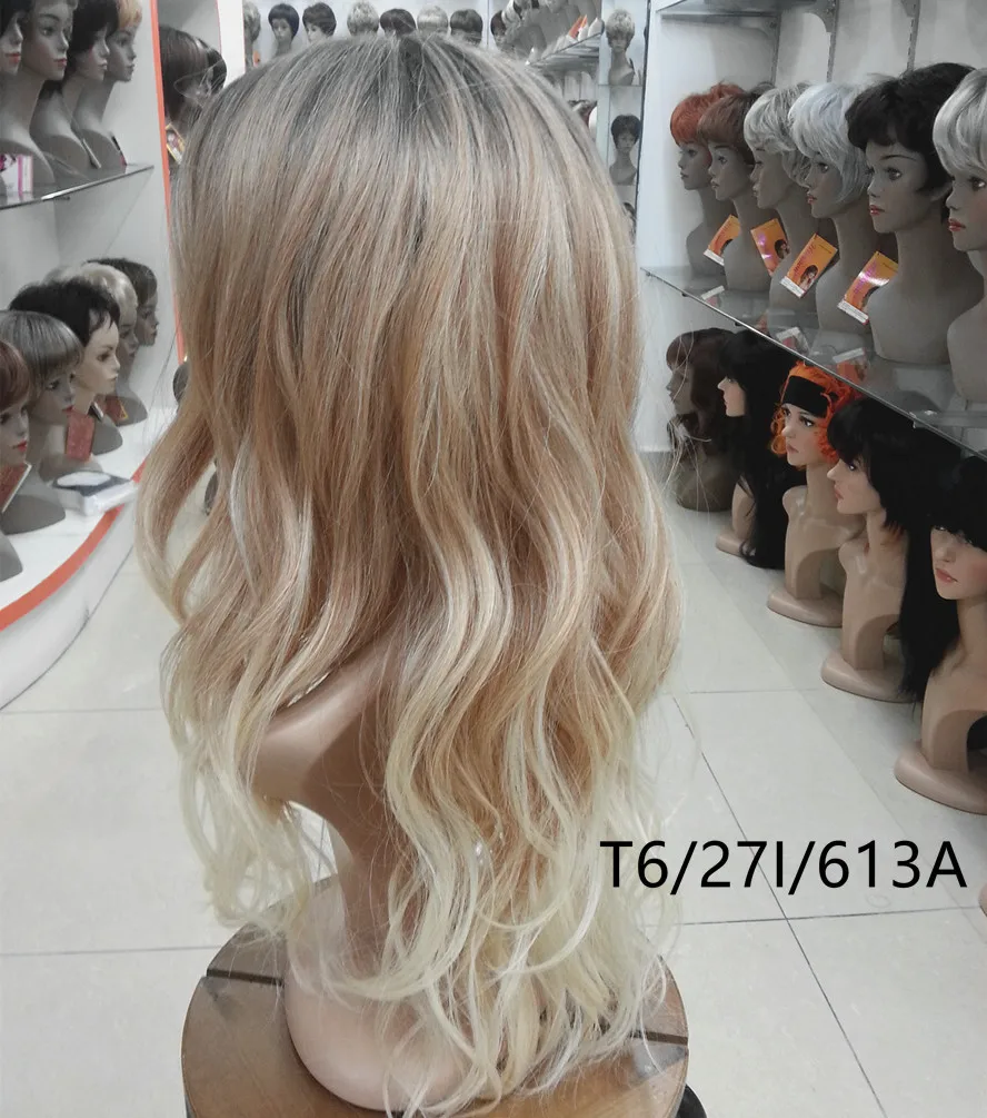 Women S Ombre Wigs Synthetic Natural Long Wavy Brown Blonde