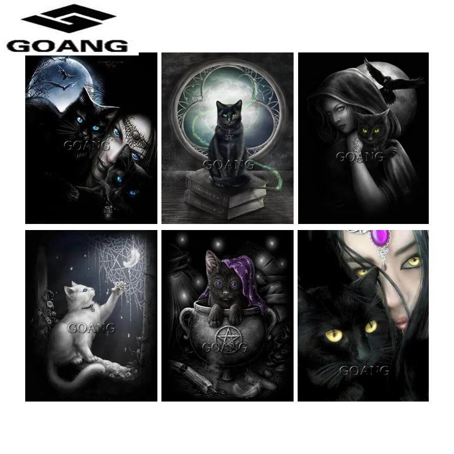 

diamond embroidery Animal cat woman 5d diy diamond painting cross stitch crafts needlework diamond mosaic rhinestones home decor