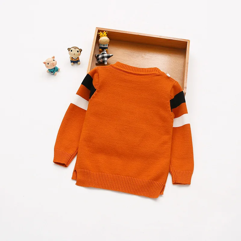 Весенне-осенний свитер для маленьких мальчиков и девочек; Модный теплый свитер с рисунком; детская одежда; Детский свитер; теплая вязаная одежда с длинными рукавами для девочек