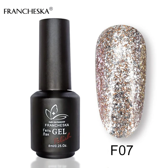 Франческа Платиновые блестки гель nagellak tirnak oje гель лак nagels spulletjes gellac nagels uv led gelnagellack смывка для лака - Цвет: 8ml Platinum gel F07