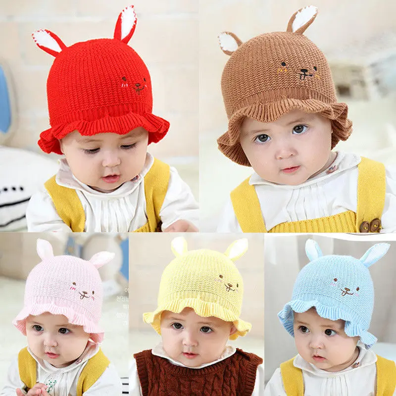 

Pretty Baby Girls Hat Infant Toddler Cat Ear Wool Knitted Hat Toddler Baby Girls Winter Warm Crochet Hat Cute Beanie Cap