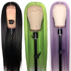 Парики из натуральных волос на заказ Remy preucked HD прозрачный парик с кружевом бразильский прямой парик с кружевом для черных женщин