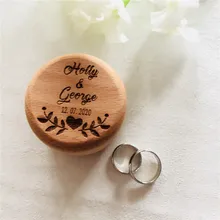 Коробка для колец на заказ индивидуальные свадебные валентинки обручение деревянный кольцо предъявителя коробка для ювелирных изделий коробки кольцо коробка