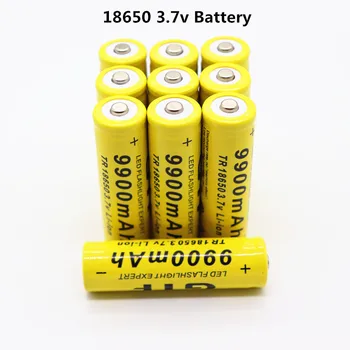 

20-50 18650 batteries 3.7V 9900 mA rechargeable lithium-ion batteries for LED flashlights, Batery Litio batteries + free transpo