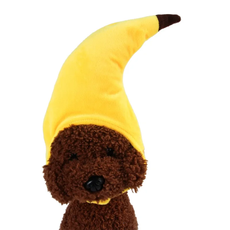 Милый питомец праздничный костюм с головным убором банановый дизайн аксессуары и регулируемая повязка на голову для собак