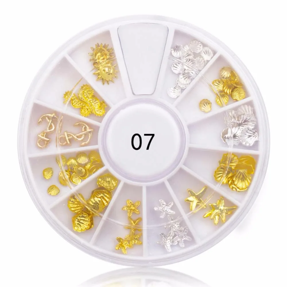 23 стилей розовое золото заклепки шипы для ногтей 3D украшение для ногтей серый Золотое кольцо Звезда Круглый квадратный треугольний различные аксессуары колеса