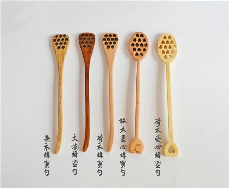 Япония стиль деревянная перемешивание бар ложка с длинной ручкой для перемешивание кофе мед варенья палочки аксессуары для посуды случайный стиль