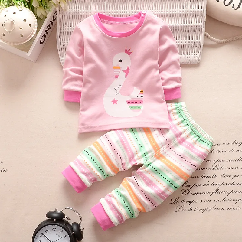Pink Newborn Baby Girls Clothes Cute Smile Rabbit Long sleeves+ Pant 2pcs Autumn/Spring Suit Little Girl Clothing Set Tracksuit