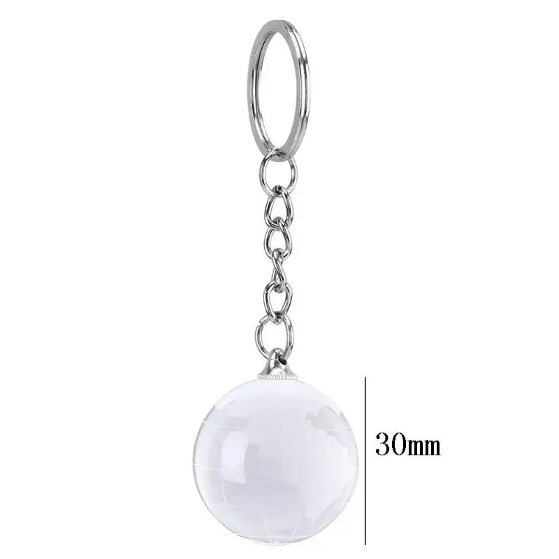 Необычный брелок 30 мм круглый 3D шар хрустальный шар подвеска для мужчин искусственный кристалл брелок стеклянный шар брелок