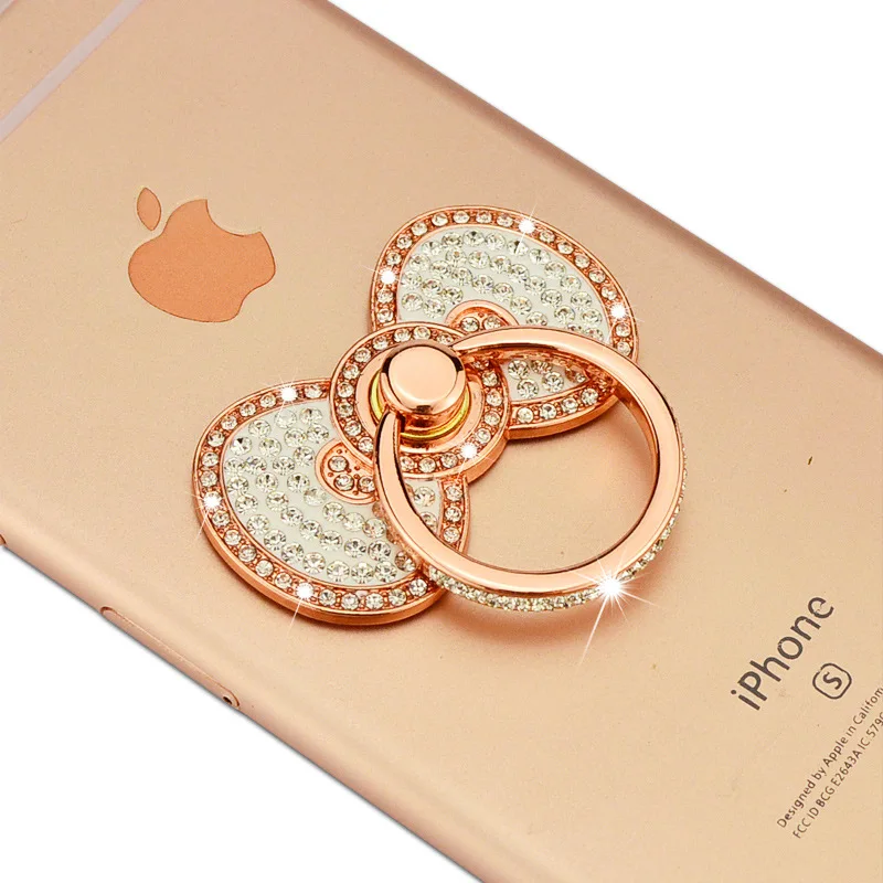Luxury Rhinestone Bowknot Jewelry Display Rings Hook Stand