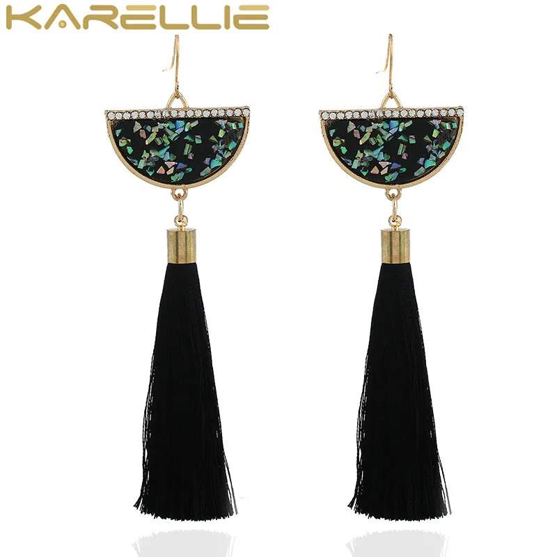 Karellie Новый Геометрическая сектор кисточкой мотаться серьги падения Мода
