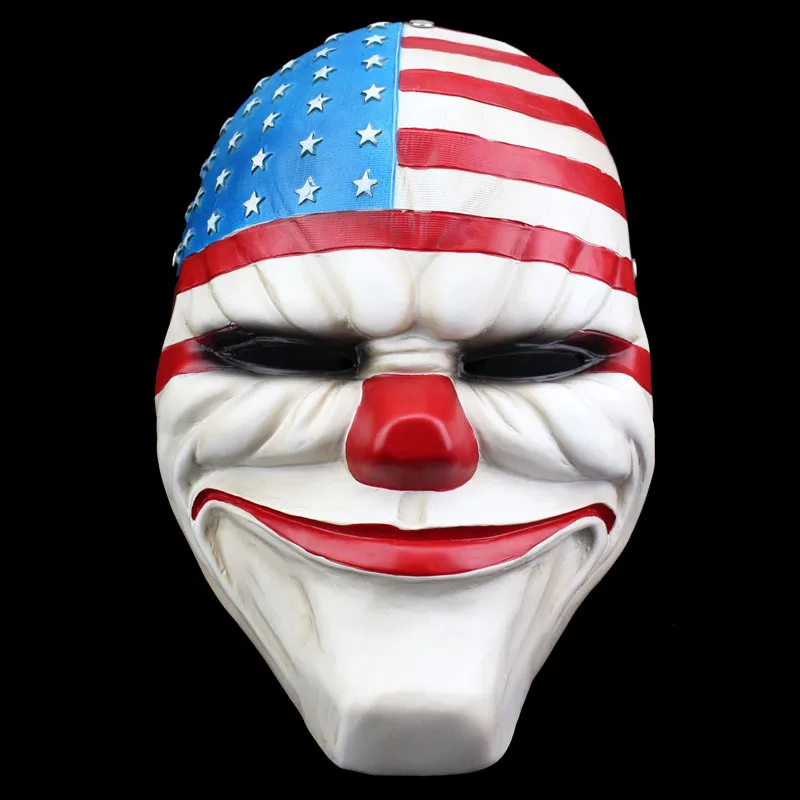 

High Quality Resin Payday2 Mask Life Size 1:1 Cos Heist Dallas Cosplay Props Halloween Party Mask Drop shipping