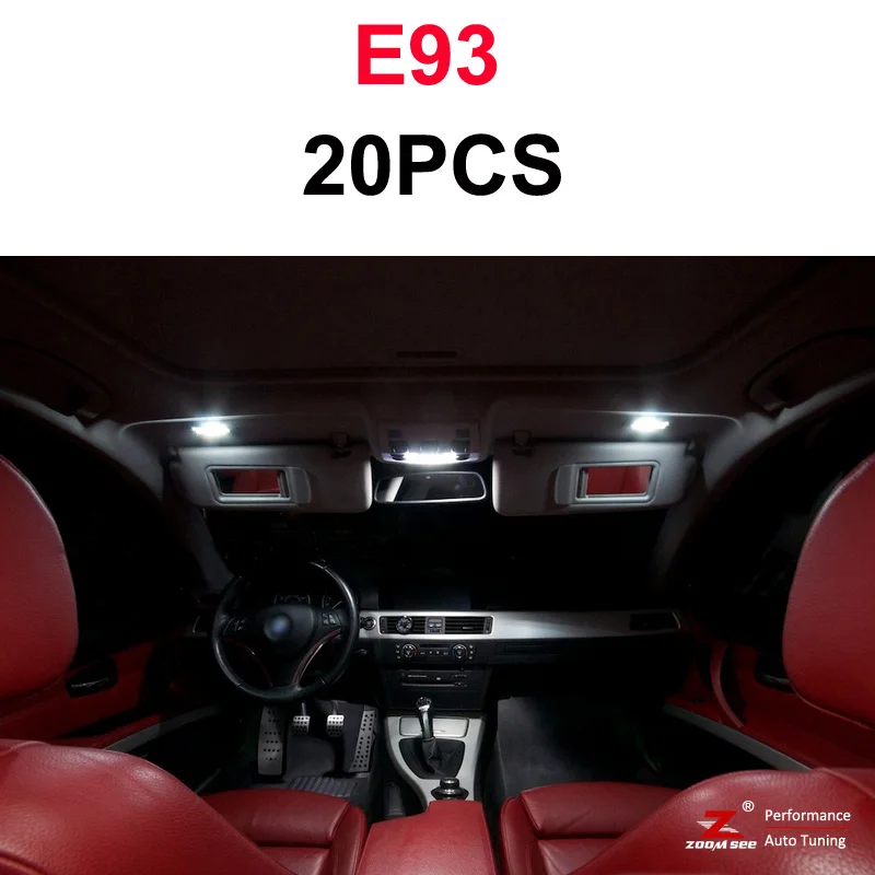 Идеальный белый светодиодный светильник Canbus без ошибок, Внутренняя купольная карта, внутренний светильник для BMW 3 серии E36 E46 E90 E91 E92 E93(1990-2013 - Испускаемый цвет: E93 Convertible-20PC