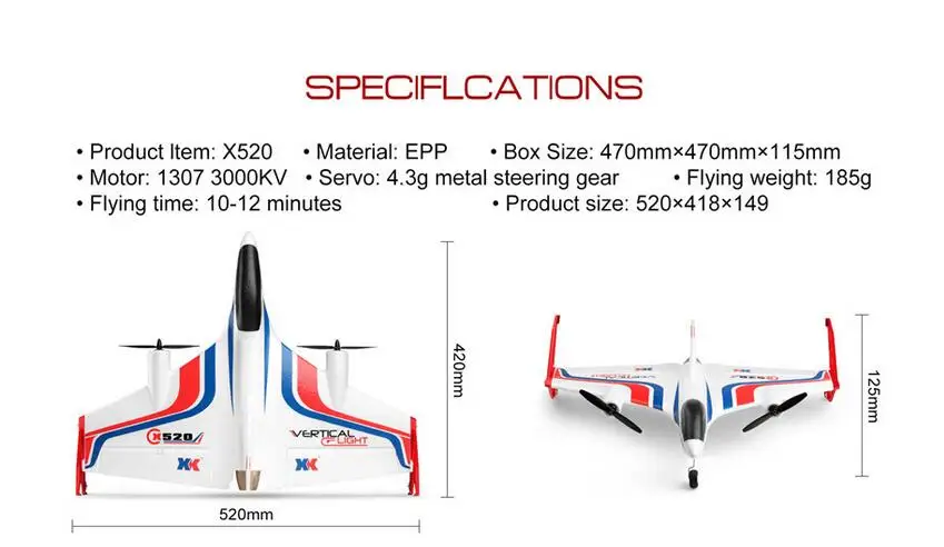 Новинка 2018 wltoys XK X520 RC самолет 6CH 3D/6G взлет и посадка трюк Радиоуправляемый Дрон