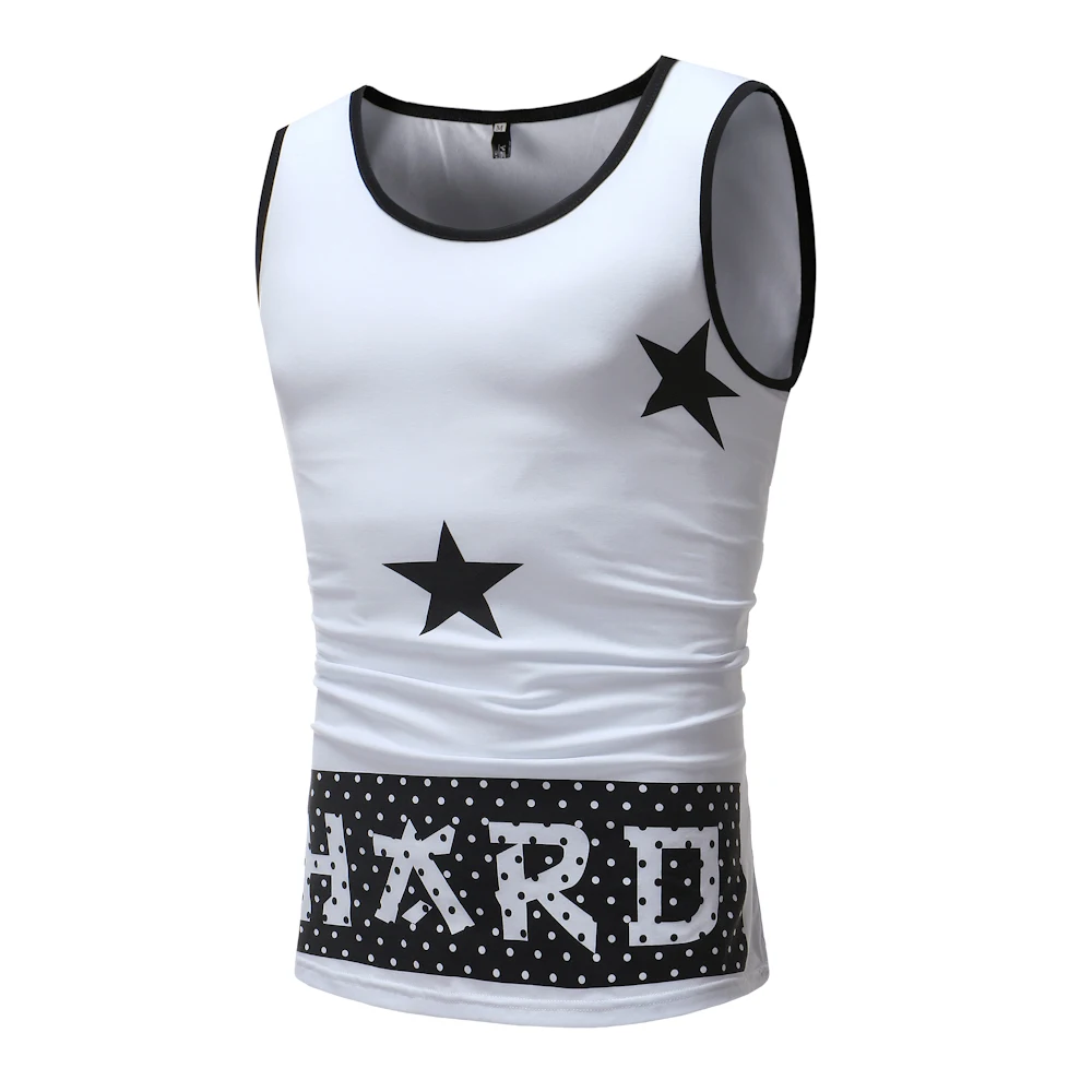 2018 Men's Casual New Fashion Printed Tank Top Slim Tide | Мужская одежда
