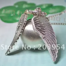 Серебряные 10 шт./партия, винтажные кварцевые карманные часы с шариковыми крыльями для леди, мужские женские ожерелья, кулоны, часы