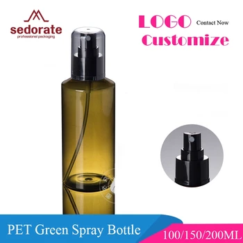 

Sedorate 50 pcs/Lot PET Empty Bottle For Cosmetic Green Plastic Mist Automizer Lotion Dew Automizer 100ML 150ML 200ML XMJ204
