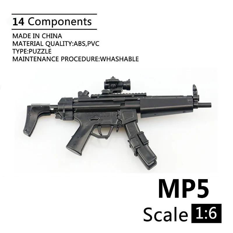 Us 399 16 Mp5 Submachine Gun Dualclip Plastic Assemble Firearms Puzzle Model For 16 Soldiers Military Weapons Building Blocks In Model Building - 