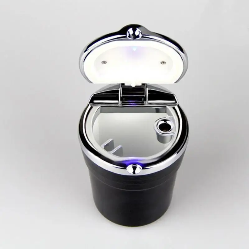 Travel Portable Car Ashtray Holder Cup with LED Blue Light Cigarette
