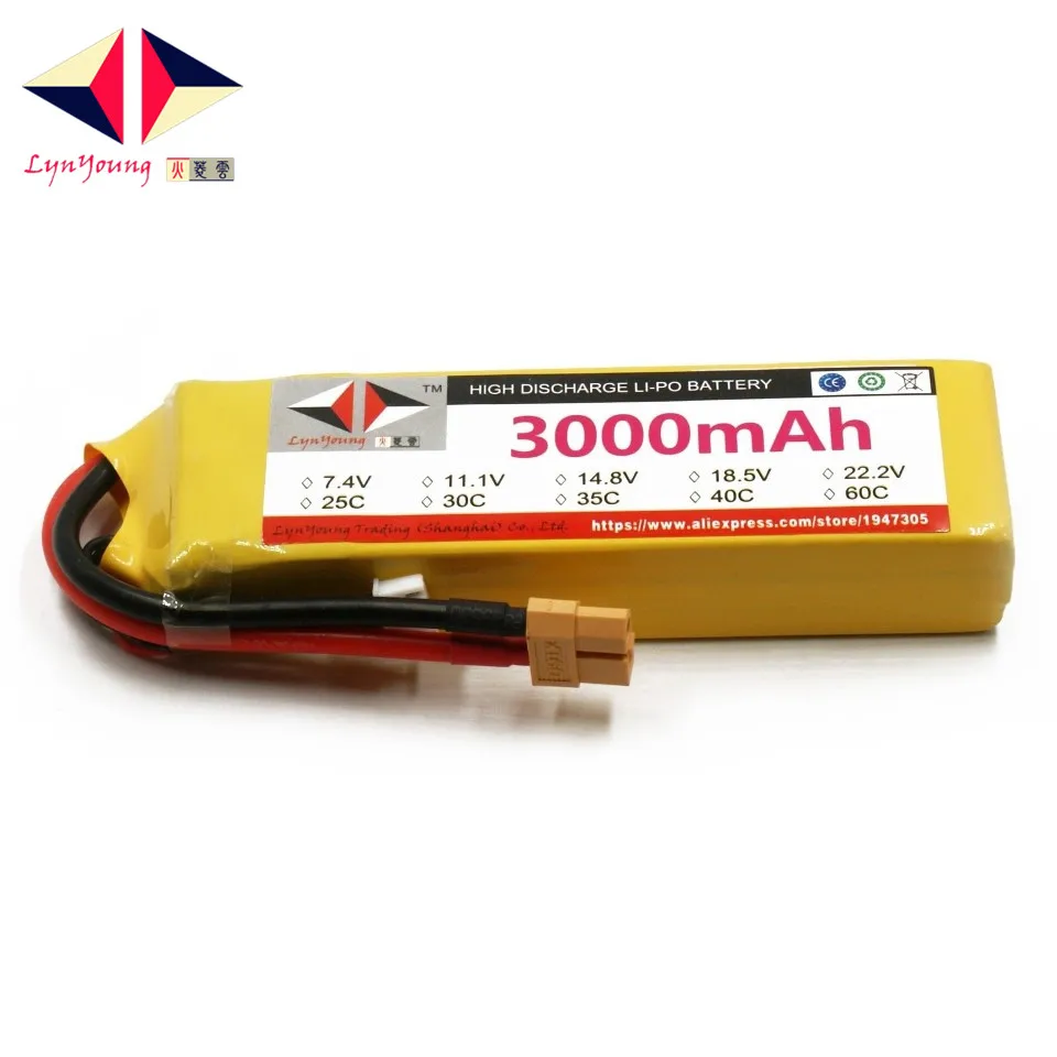 

LYNYOUNG RC Truck 2S lipo battery 40C 7.4V 3000mAh for Drone Airplane Tank Car Boat UVA