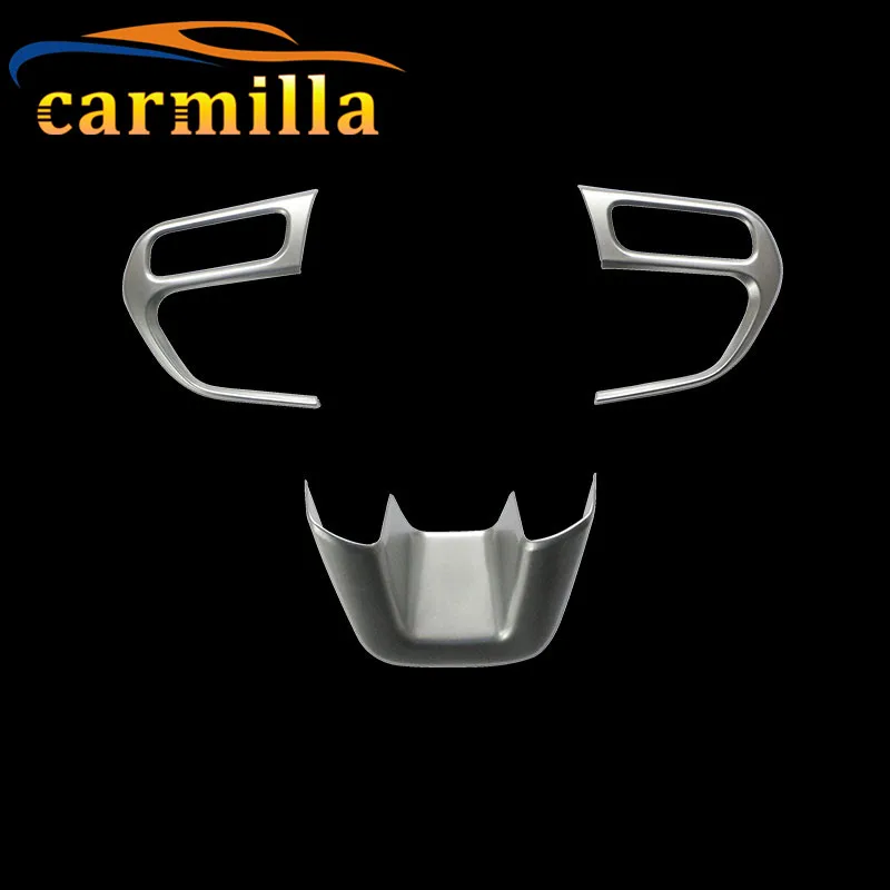 

Carmilla 3 Pcs/Set Chrome Steering Wheel Decorative Cover Trim Sticker for Jeep Compass 2017 2018 Renegade 2015 2016 2017