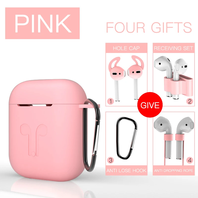 

5Pcs/Set Silicone Wireless Bluetooth Earphones Case For Apple Airpods Earphone Accessories Soft Earbuds Protector Buckle Cover