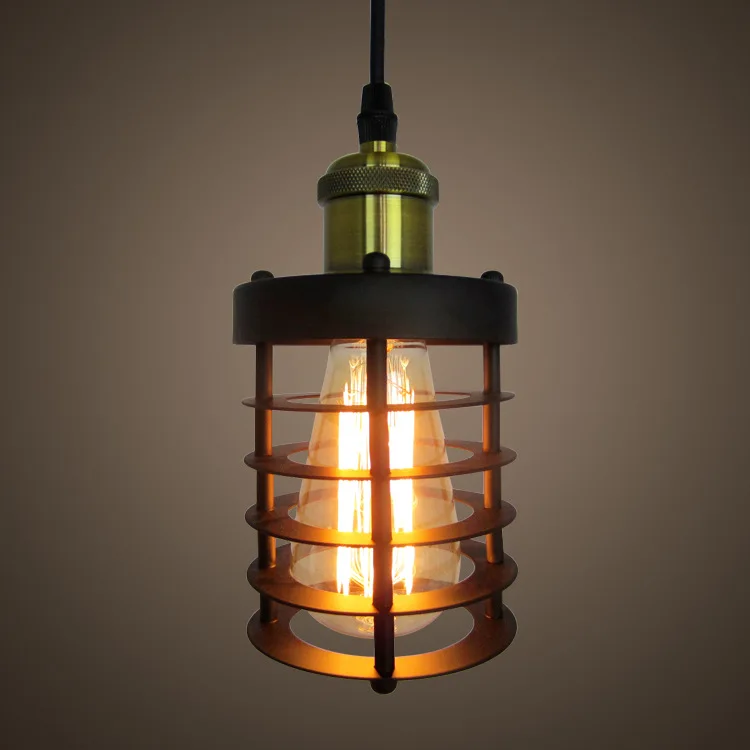

American country creative art Restaurant Bar retro industrial warehouse clothing store small cage wind chandelier Chandelier