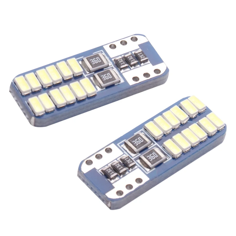 10 шт. T10 светодиодный 194 W5W 24 светодиодный 3014SMD CANBUS ERROR FREE автомобиля клиновидные боковые светильник чтения светильник Подсветка регистрационного номера 12v