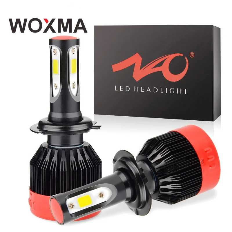 

H4 LED H7 H11 H8 Car Headlight Bulb 12V Motorcycle 9005 9006 HB3 HB4 H9 H1 H27 880 881 72W 6000K White Auto Headlamp WOXMA