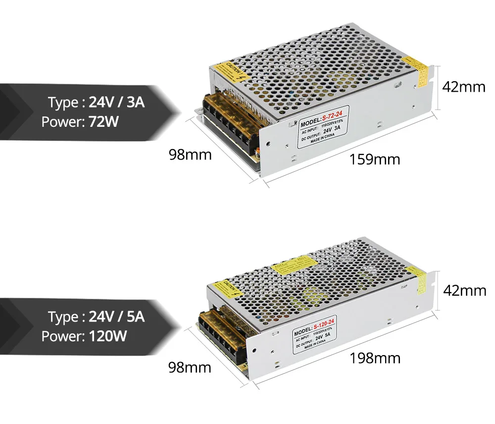 Питание DC 12 V 24 V 1A 2A 3A 5A 10A 12A 15A 20A 30A 40A освещение Трансформатор для Светодиодные ленты переключения драйвер адаптера питания