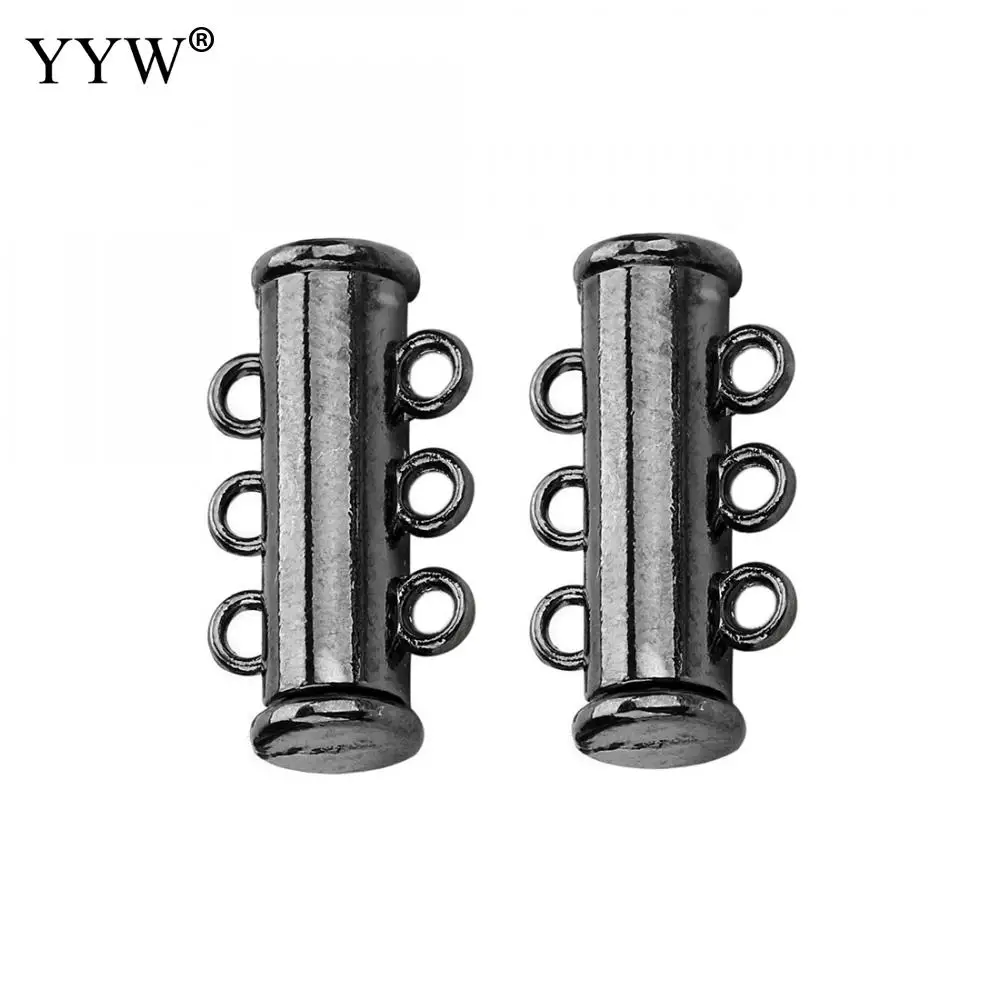 YYW Hot 5pcs/Lot Multi Strand Strong Magnetic Clasps For Necklaces Bracelets End Lock Clasp Connector DIY Jewelry Making Finding - Цвет: plumbum black