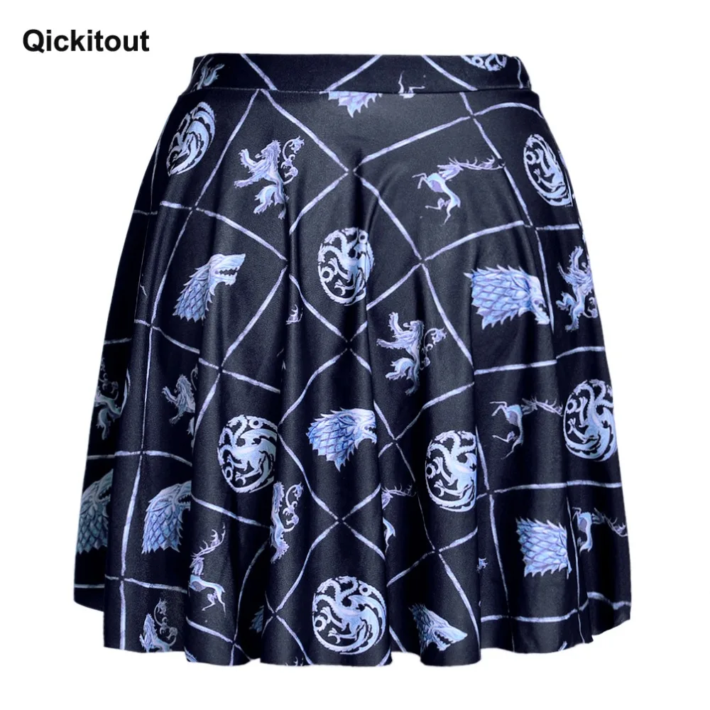 Quickitout Лидер продаж Стильная летняя женская юбка плиссированная клетчатая с тотемным принтом выше колена Юбки Природа Талия Прямая поставка S-4XL
