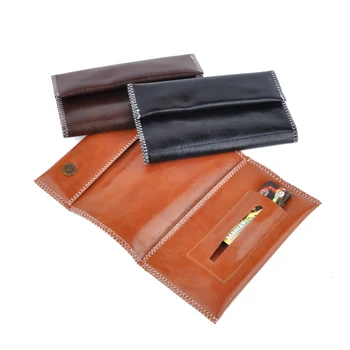 

Hot Tobacco Bag Storage For Smoking Pipe PU Leather Tobacco Pouch Portable Zipper Buckle Cigarette Bags 61034