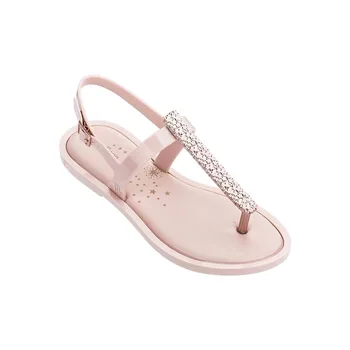 

Melissa 2020 Woman Sandals Women Melissa Sandals Rhinestones Gladiator Flat Sandals Crystal Chaussure tenis feminino Green Flat