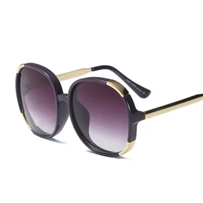 HBK Квадратные Солнцезащитные очки большого размера с большой оправой, винтажные женские и мужские брендовые дизайнерские Роскошные новые модные трендовые солнцезащитные очки UV400 - Цвет линз: C1 Purple.GraGrey