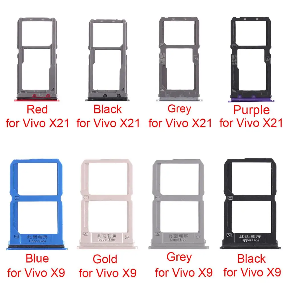 

2 x SIM Card Tray for Vivo X9/X21 Dual SIM SD Card Adapter Holder Reader Slot Tray PCB Board Spare Part