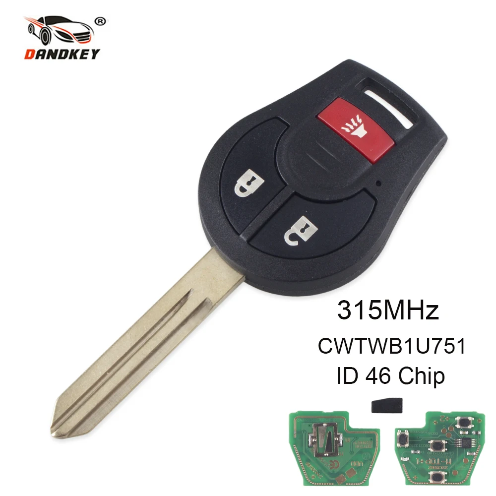 Dandkey 3 Buttons ASK 315MHZ New Remote Key For Nissan Oem Factory Keyless Entry 46 Chip Fob Transmitter CWTWB1U751 H0561 | Автомобили и