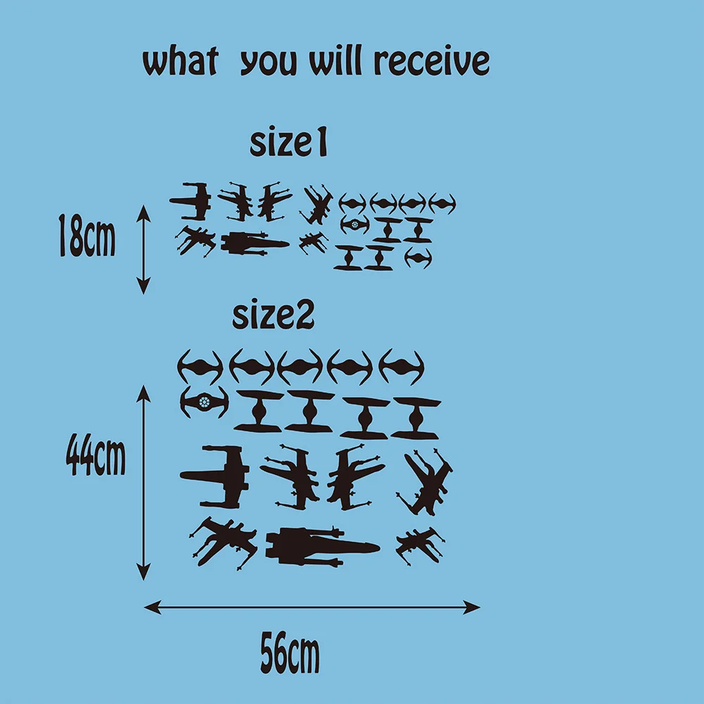 Мультфильм Звездные войны Настенная Наклейка для мальчика Детская комната Звездные войны космические корабли спальня с настенными наклейками гостиная аниме домашний декор из винила