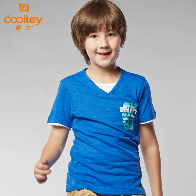 

DOOLLEY Breathable Boy Casual Cotton T-shirt Kids Fashion Short Sleeve Tops Tees Children Clothing Size 120-170 cm