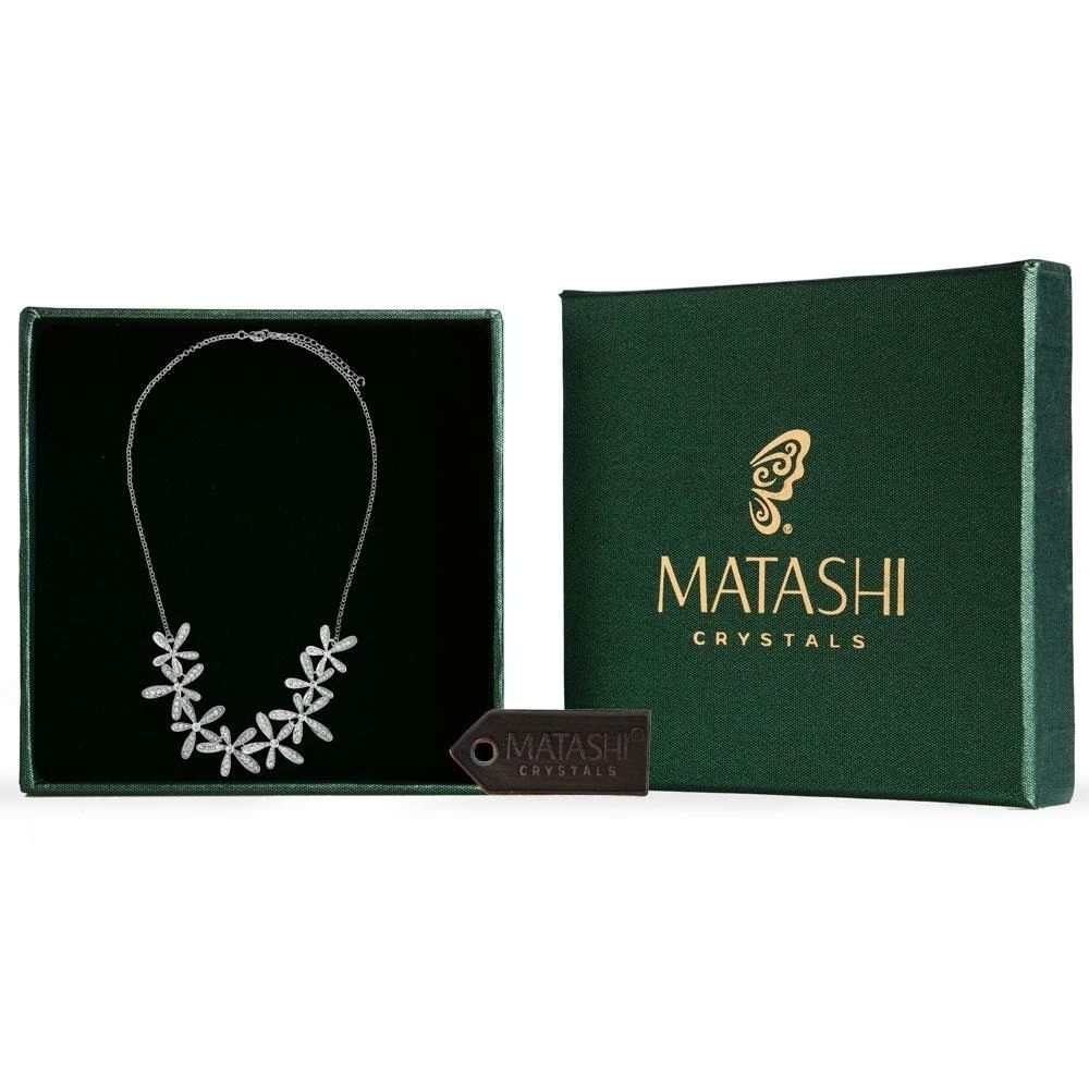 Chrome and Rose-Gold Plated Rose Flower Tabletop Ornament  Rhodium Plated Necklace (2)