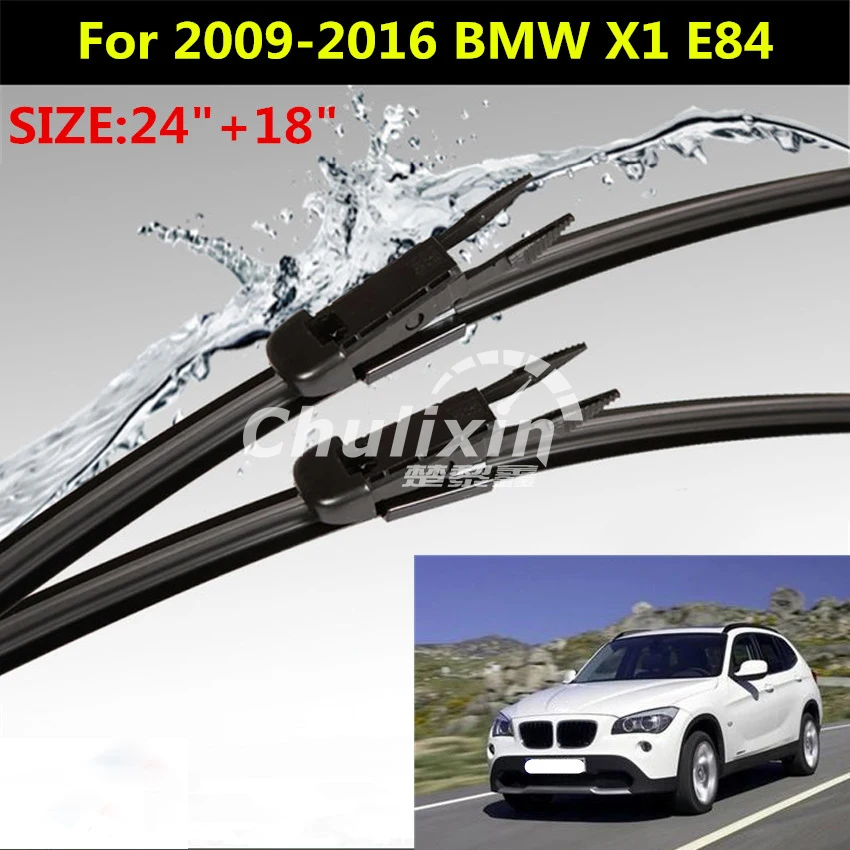 

Car Windshield Wiper blades for 2009-2016 BMW X1 E84 24"+18" fit pinch tab type wiper arms only 2pcs/lot car accessories