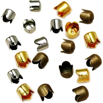 

6/8mm 10-12pcs/lot Rhodium Plated Beads End Caps For Jewelry Making Necklace Bracelet DIY Jewelry Findings