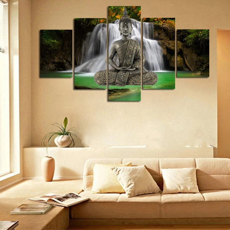 

Top Fashion Unframed Paintings HD Buddha Painting On Canvas Room Decoration Prints Posters Modular Picture